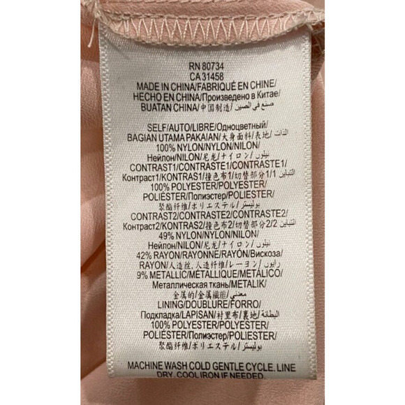 BCBGeneration Faded Rose Color lace top Tulle base maxi dress women's size 12 - Picture 7 of 8